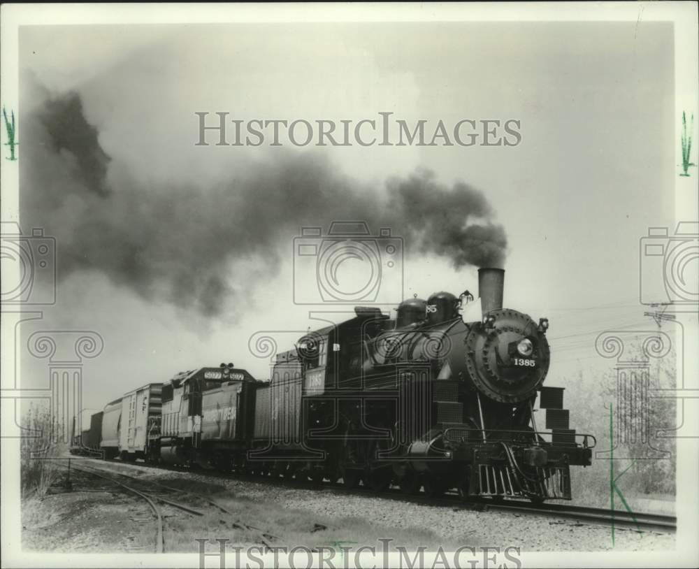 1984 Press Photo 1907 steam locomotive on loan from Mid-Continent Railway Museum - Historic Images