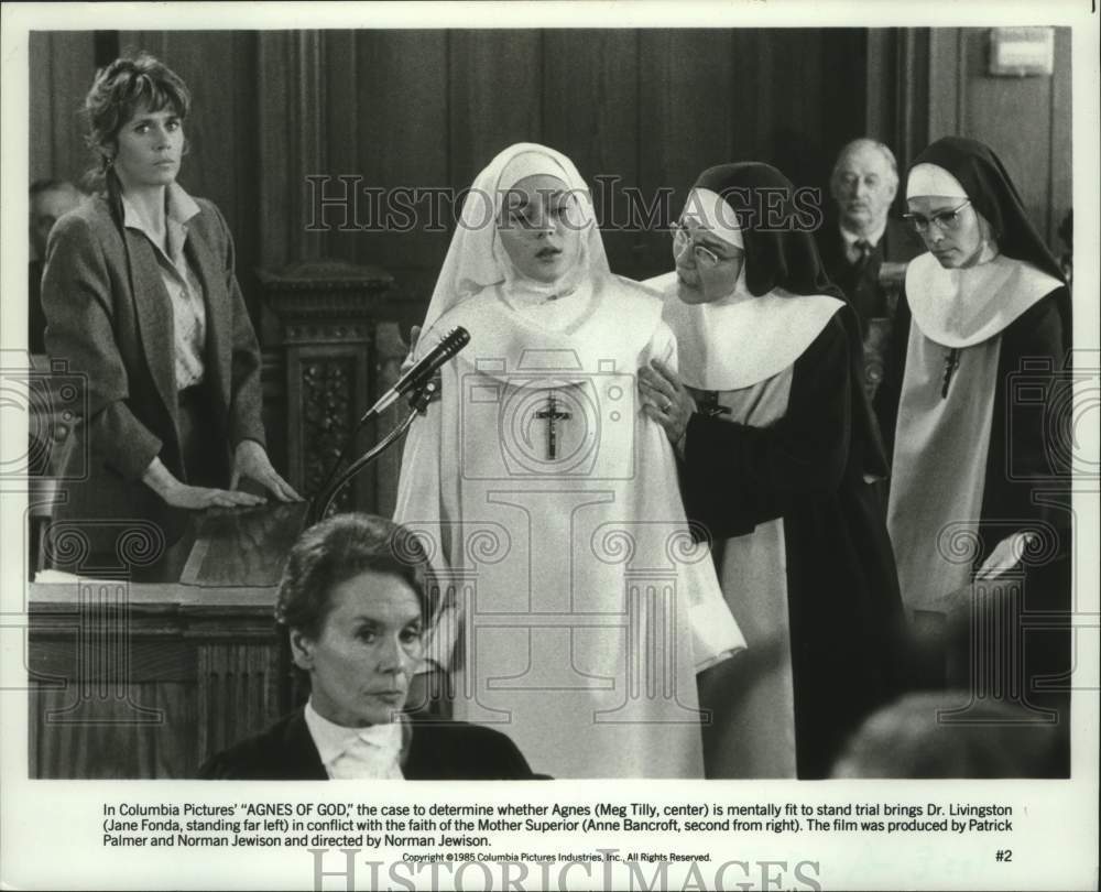 1985 Press Photo Jane Fonda and Meg Tilly in &quot;Agnes of God&quot; - mjc29590 - Historic Images