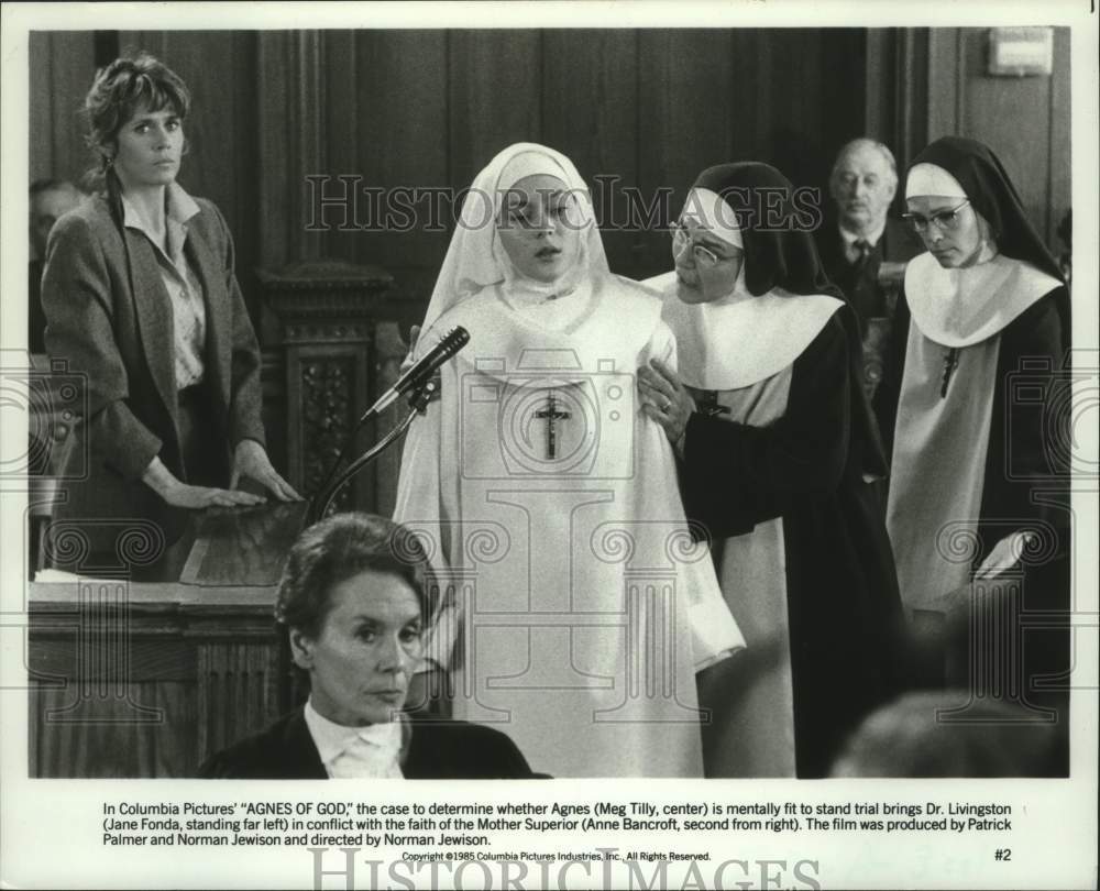 1985 Press Photo Jane Fonda and Meg Tilly in "Agnes of God" - mjc29590 - Historic Images
