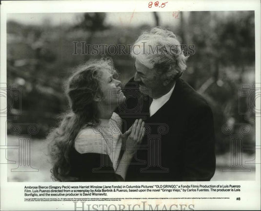 1989 Press Photo Gregory Peck and Jane Fonda in "Old Gringo" - mjc29591 - Historic Images