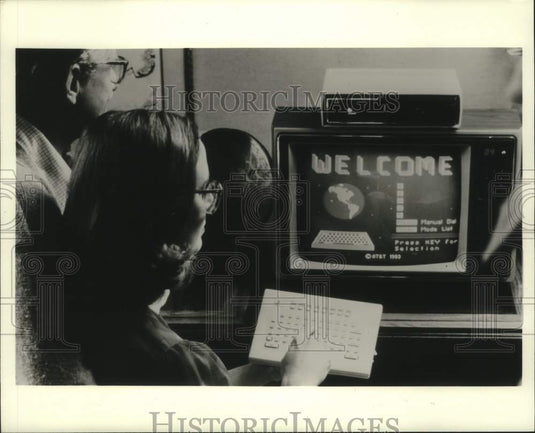 1983 Press Photo American Bell Sceptre videotex terminal home computer - Historic Images