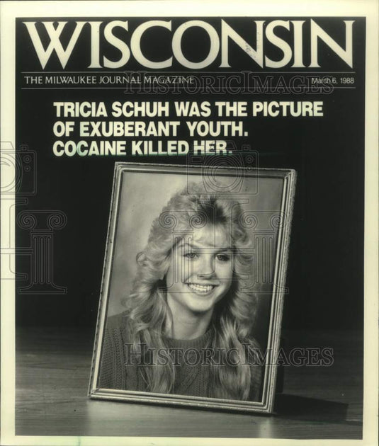 1988 Press Photo Wisconsin Magazine cover with Tricia Schuh's framed photo - Historic Images
