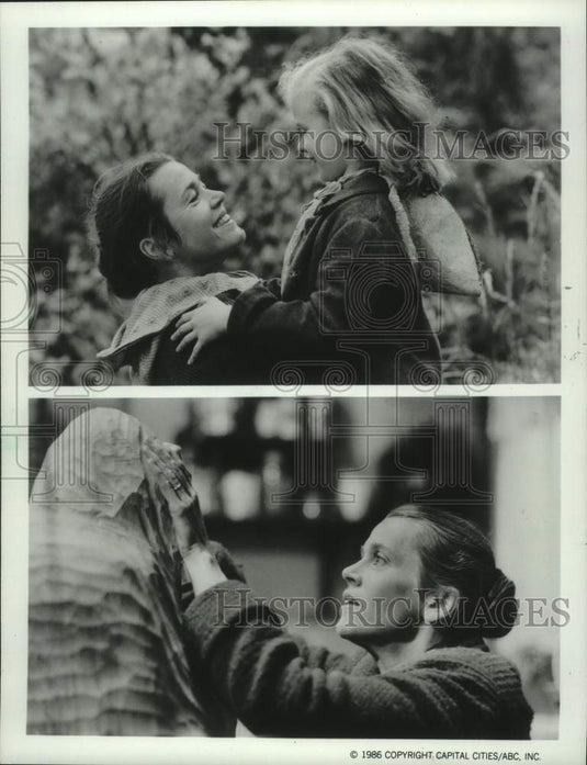 1986 Press Photo Jane Fonda and Nikki Creswell in "The Dollmaker" TV movie. - Historic Images