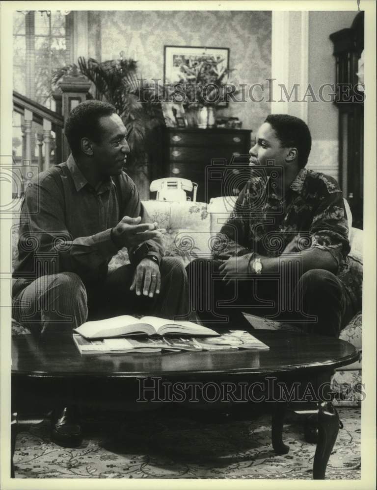 1986 Press Photo Bill Cosby &amp; Malcolm-Jamal Warner on &quot;The Cosby Show&quot; - Historic Images