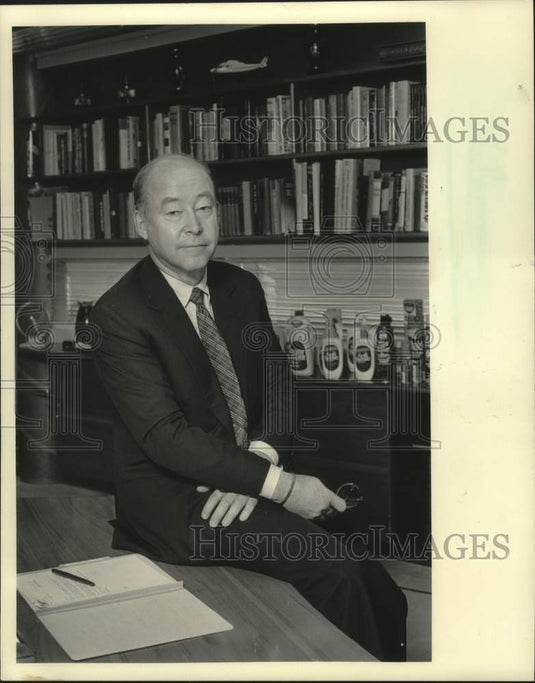 1983 Press Photo Samuel C. Johnson of S.C. Johnson and Son, Inc., Wisconsin - Historic Images
