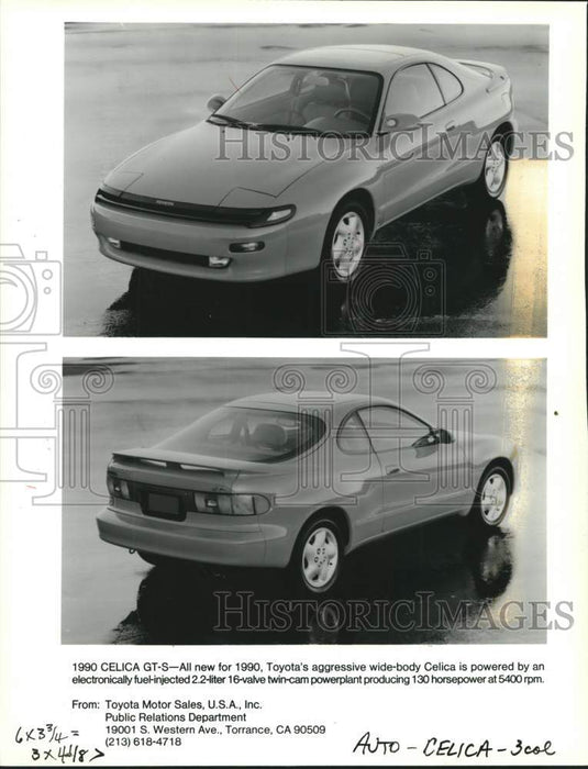 1990 Press Photo Toyota's aggressive wide-body Celica, all new in 1990 - Historic Images