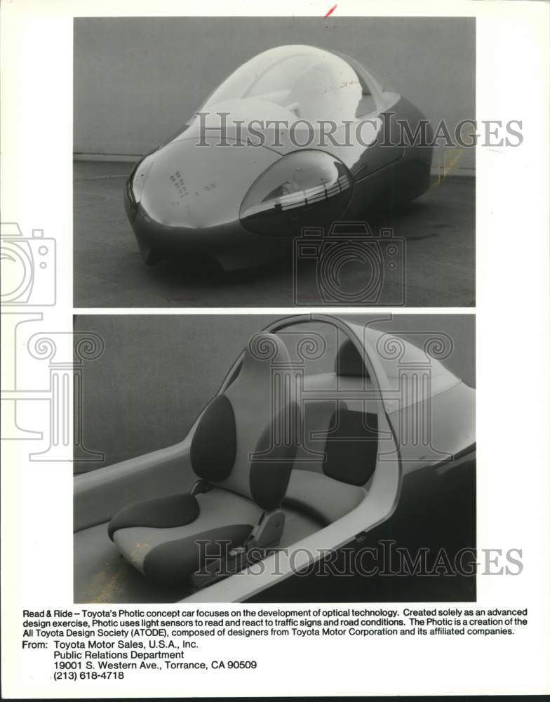 1991 Press Photo Toyota Photic concept car - mjc29801 - Historic Images