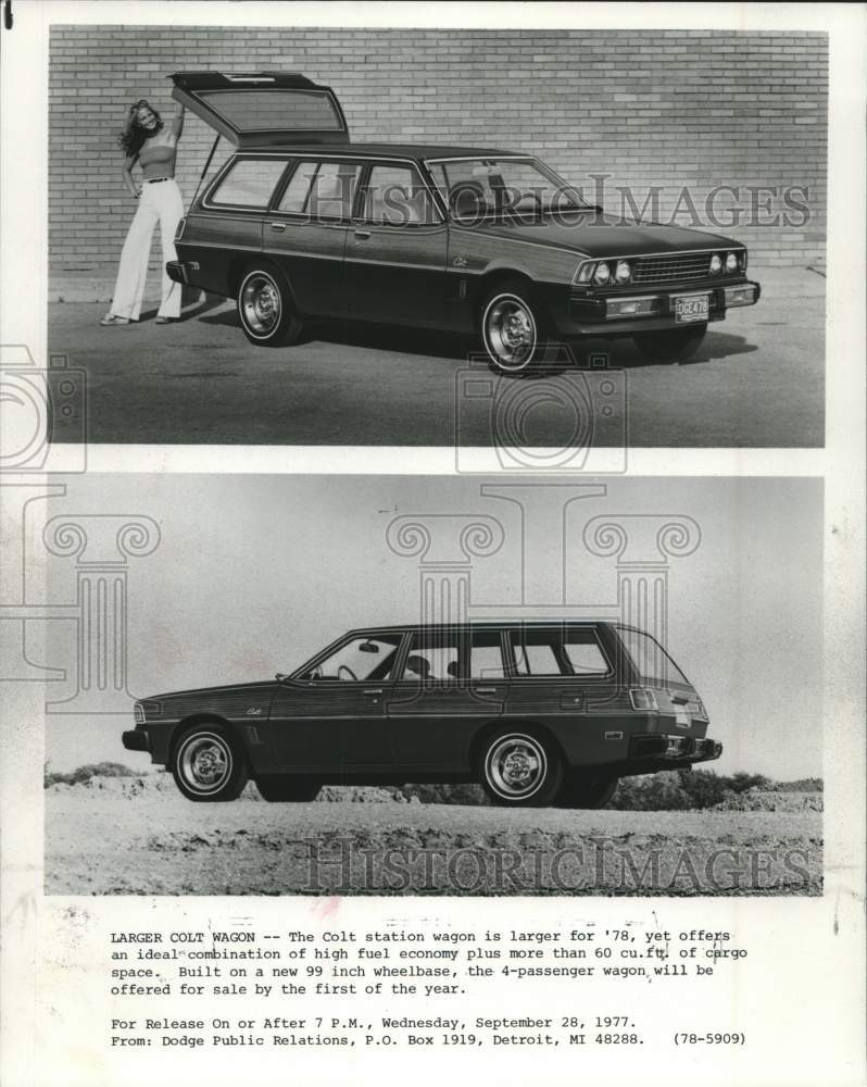 1977 Press Photo 1978 Dodge Colt station wagon - mjc29858 - Historic Images