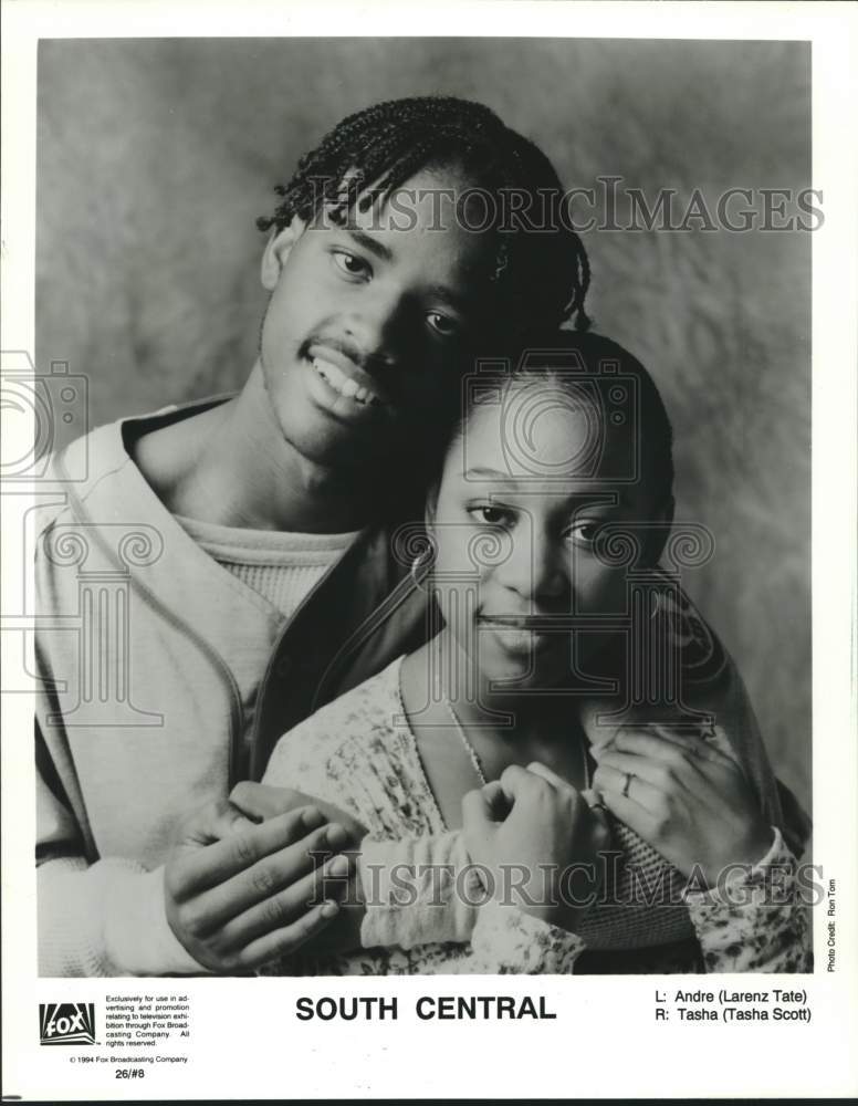 1994 Press Photo Actor Larnez Tate and Tasha Scott in &quot;South Central&quot; - Historic Images