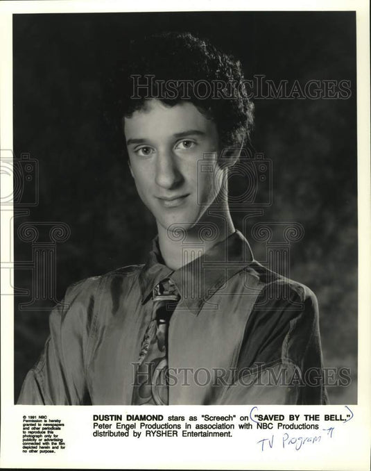 1991 Press Photo Dustin Diamond stars as Screech on "Saved By The Bell" - Historic Images