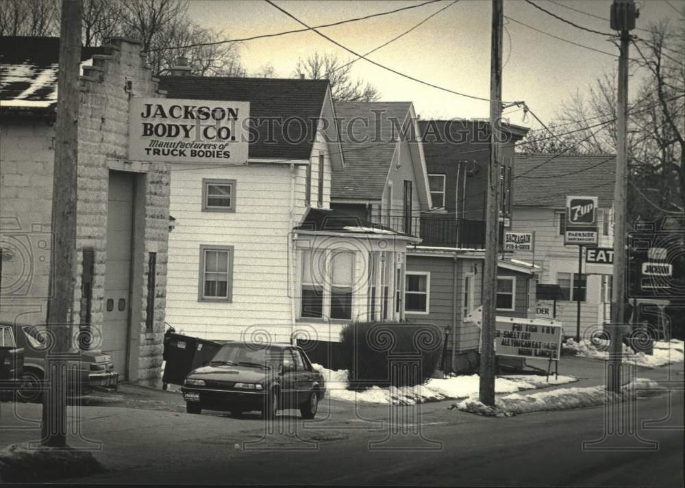 1992 Press Photo View of Main Street in Jackson, Wisconsin - mjc30102 - Historic Images