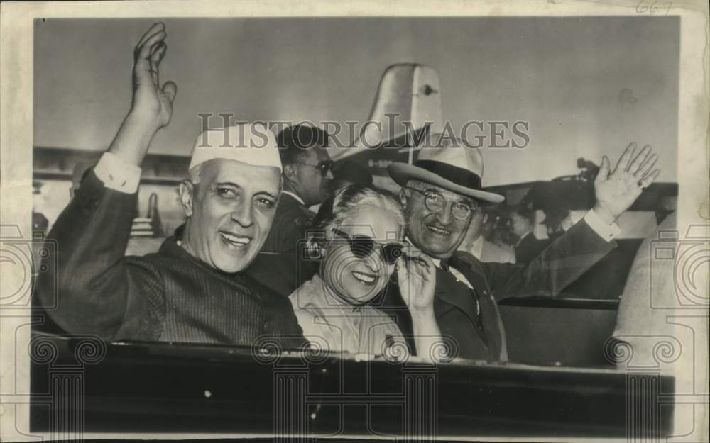 1949 Press Photo India&#39;s Prime Minister Jawaharlal Nehru &amp; President Truman - Historic Images