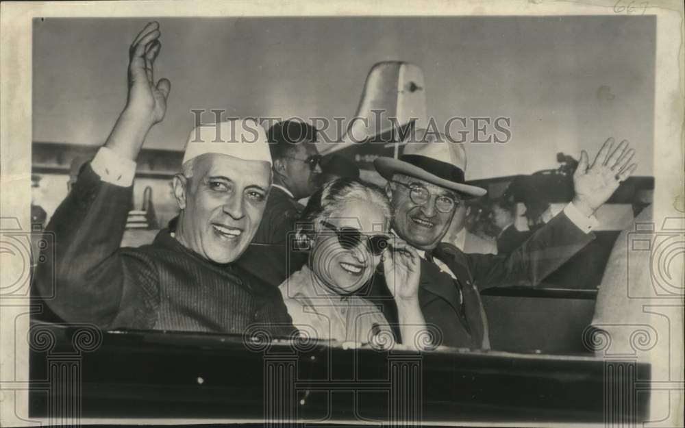 1949 Press Photo India's Prime Minister Jawaharlal Nehru & President Truman - Historic Images
