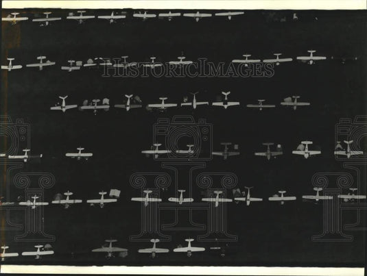 1994 Press Photo Planes parked at Wittman Regional Airport in Wisconsin. - Historic Images