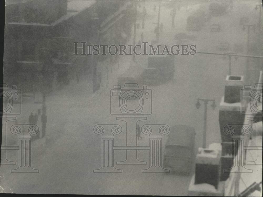 1979 Press Photo Snow blankets downtown Milwaukee, Wisconsin - mjc30239 - Historic Images