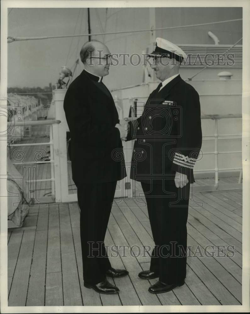 1956, Reverend Joseph Springbob &amp; Captain Demetrious Sigalas - Historic Images