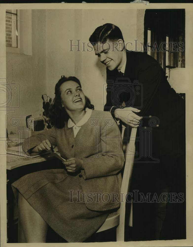 1944, Joan Richter and Bill Thompson Members of Glee Clubs Milwaukee - Historic Images