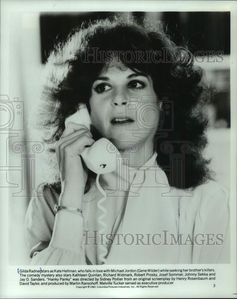 1982 Press Photo Gilda Radner as Kate Hellman in &quot;Hanky Panky&quot; - mjc30433 - Historic Images