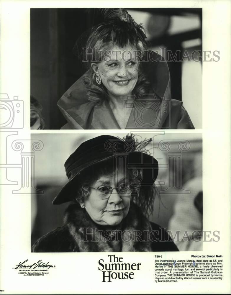 1993 Press Photo Jeanne Moreau &amp; Joan Plowright in &quot;The Summer House&quot; - Historic Images