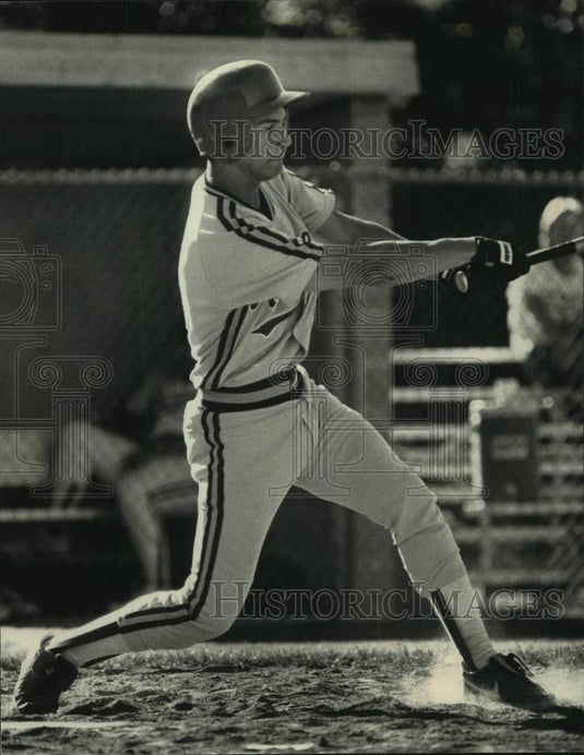 1991 Press Photo Brian Steinbach has helped his baseball team with his bat & arm - Historic Images