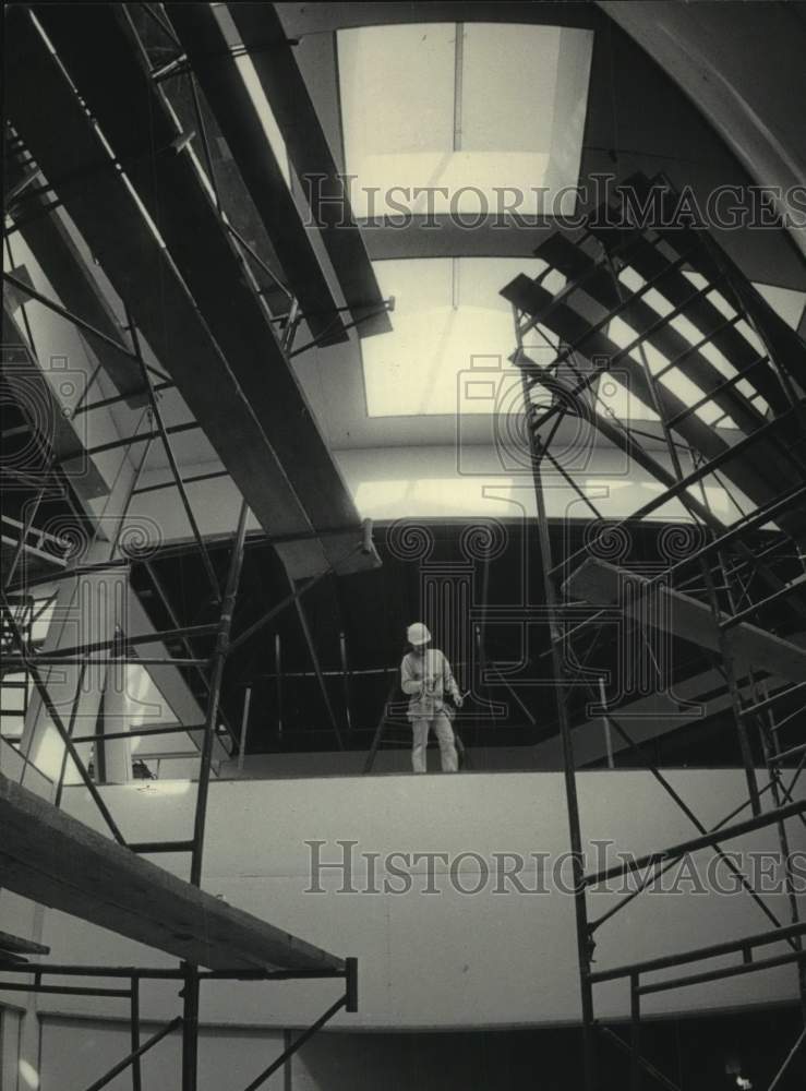1983 Press Photo Experimental Aircraft Association Museum construction, Oshkosh - Historic Images