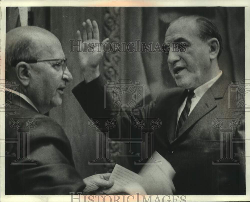 1968 Ray Markey giving oath of office to Maurice Spracker Milwaukee - Historic Images