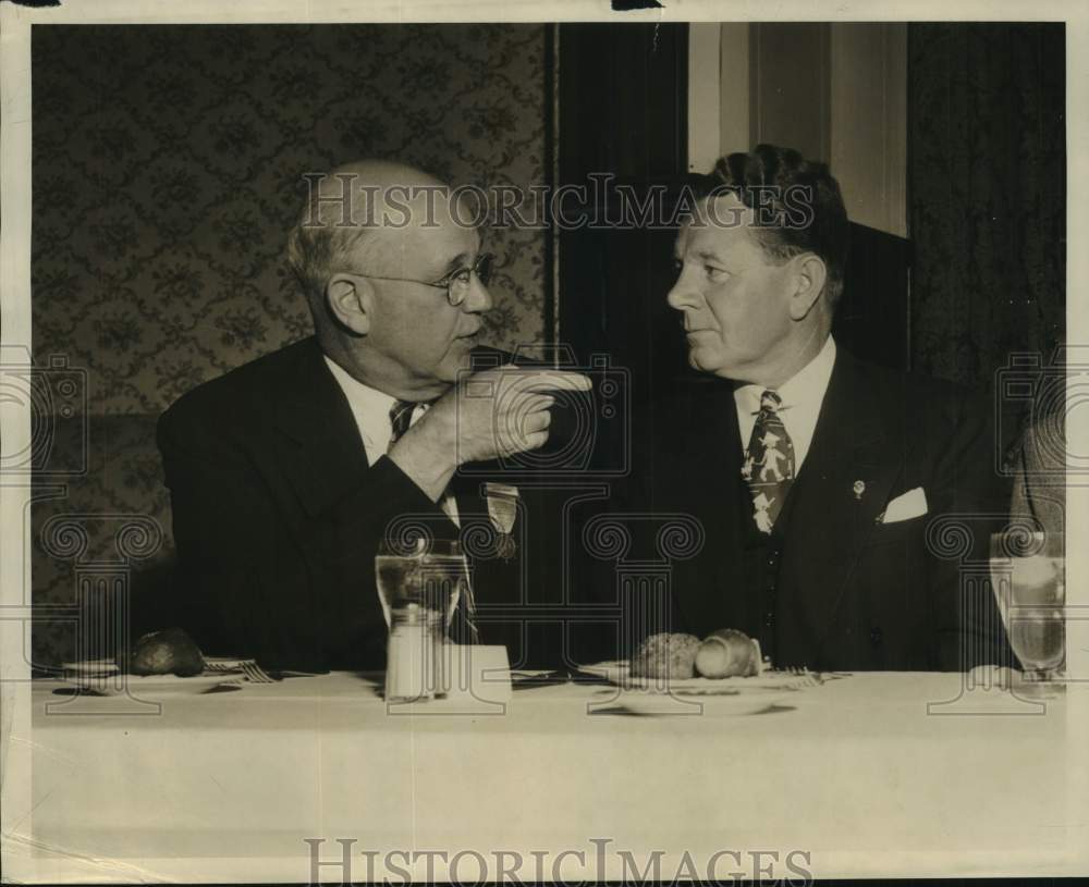 1947 Navy League Irving Seaman and John L. Sullivan at Navy Club - Historic Images