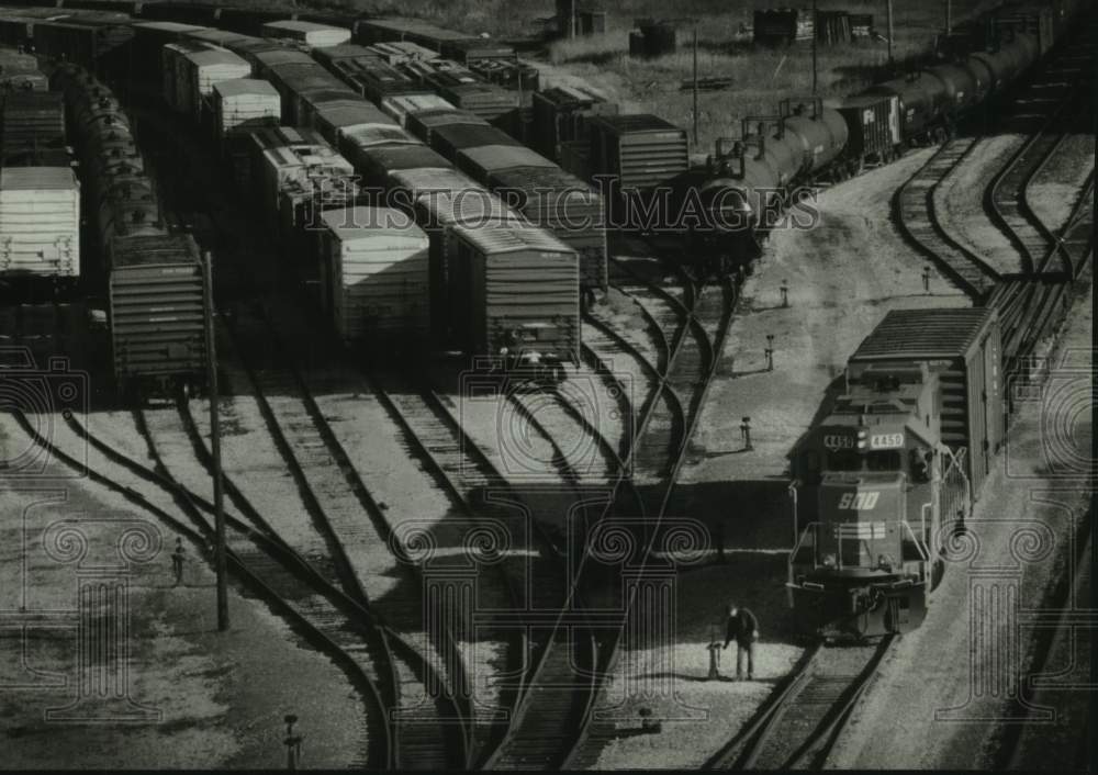 1994 Press Photo View of West Canal Street switching yards, Wisconsin - Historic Images