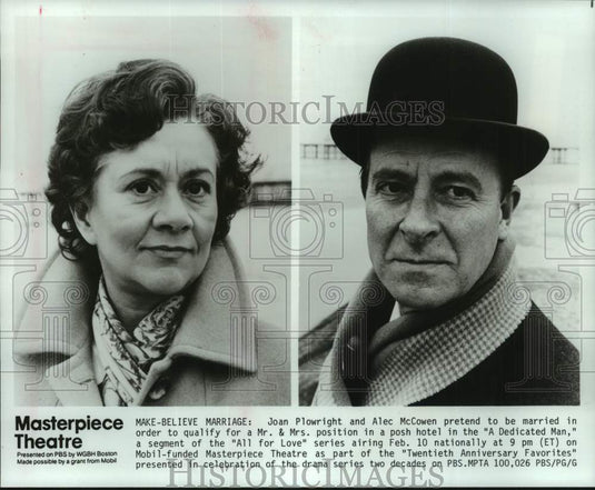 1991 Press Photo Actors Plowright and McCowen in "All For Love" - mjc31117 - Historic Images