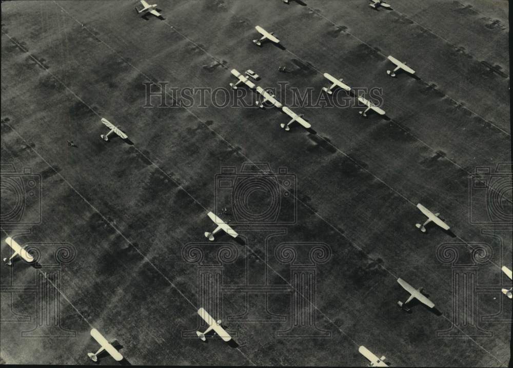 1986 Press Photo Aerial view of EAA Fly-In at Wittman Field, Oshkosh - mjc31216 - Historic Images