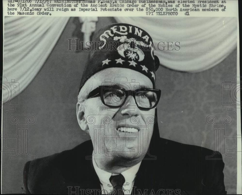 1967, Thomas F. Seay, president of the Shriners, Washington - Historic Images