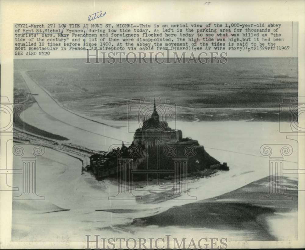 1967 Press Photo Low Tide at Mont Saint Michel, France - mjc31489 - Historic Images