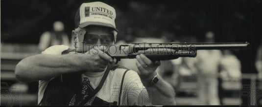 1986 Press Photo George Hardie at Trapshooters Five-Man Team Champion Shoot - Historic Images