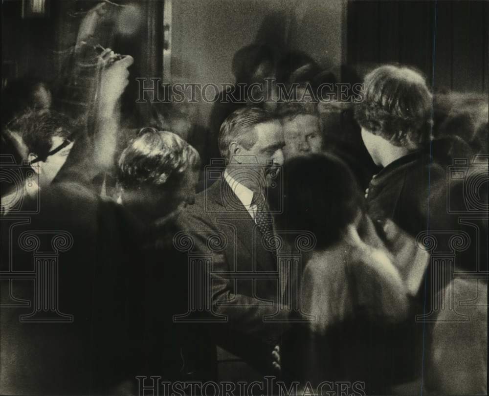 1980 Press Photo U.S Vice President Walter Mondale on presidential campaign, WI - Historic Images