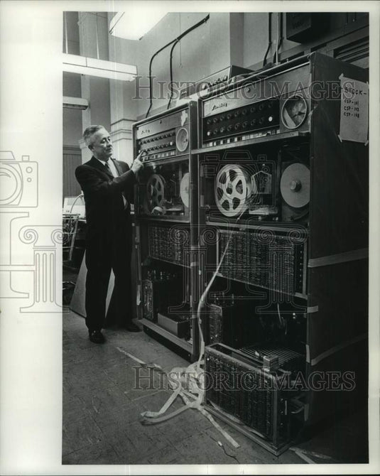 1964, Milwaukee's post office superintendent, James J. Hall - Historic Images