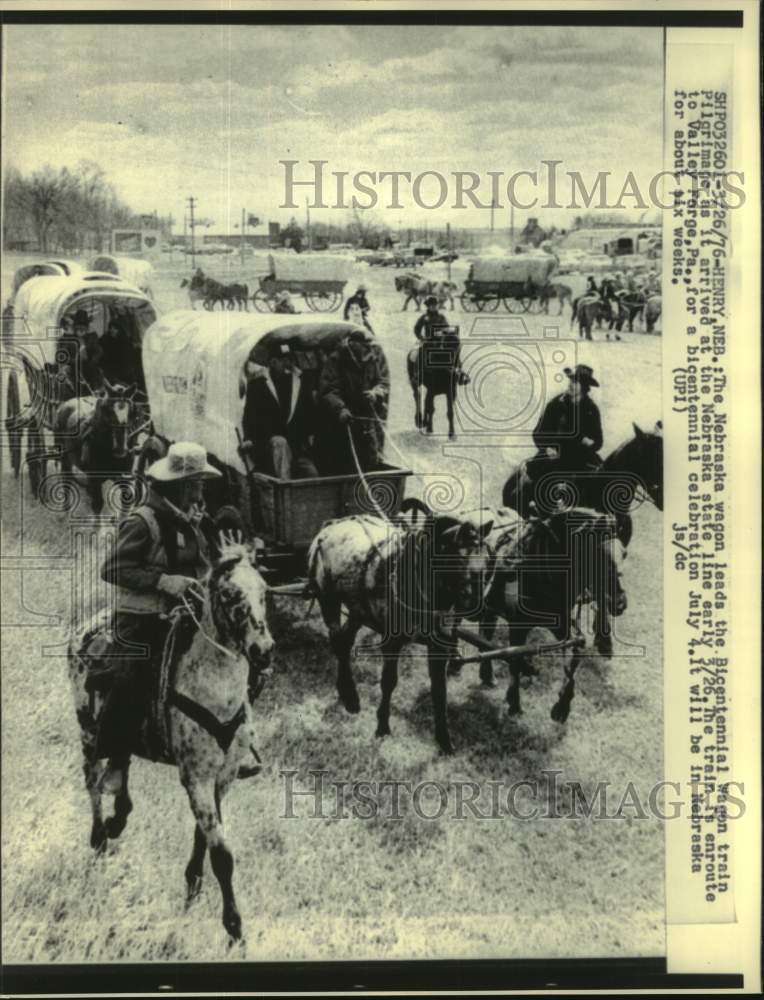 1976 Press Photo Wagons near Nebraska border for Bicentennial celebrations - Historic Images