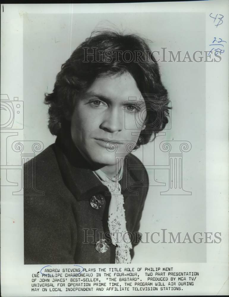 1976 Press Photo Andrew Stevens in &quot;The Bastard&quot; - mjc31905 - Historic Images
