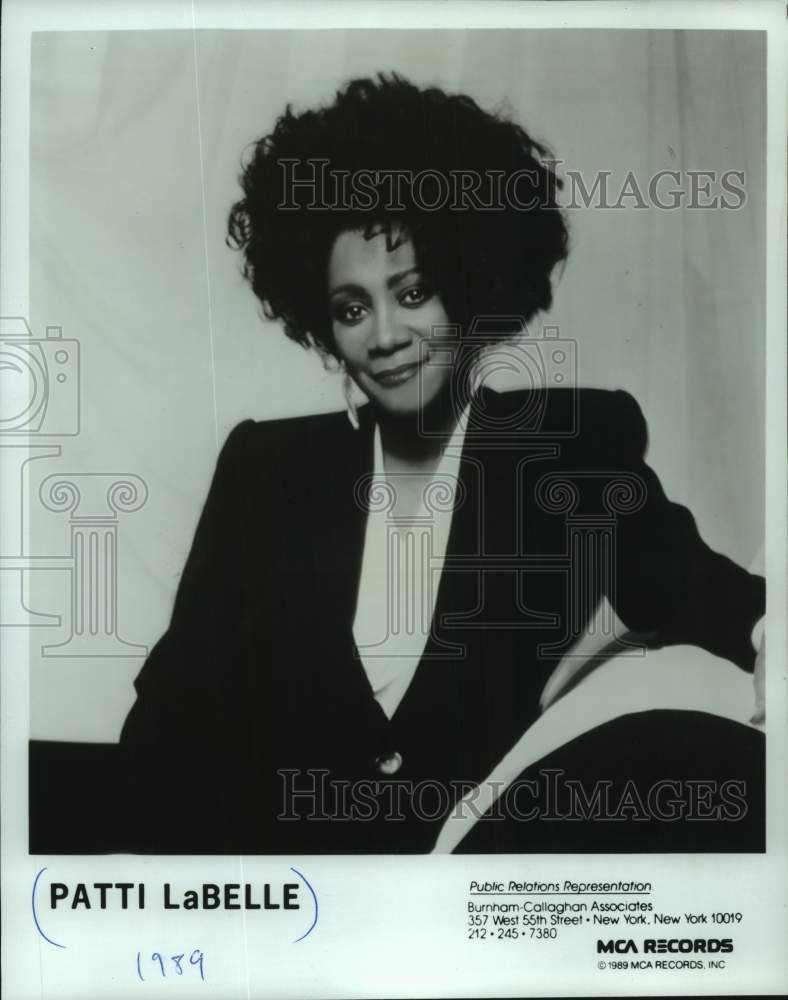 1989 Press Photo Singer Patti LaBelle - mjc31945 - Historic Images