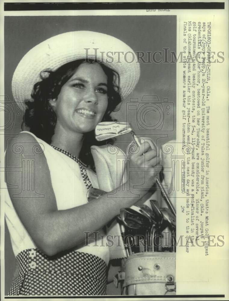 1972, Jonya Stapp, Miss Oklahoma semi-finalist &amp; accomplished golfer - Historic Images