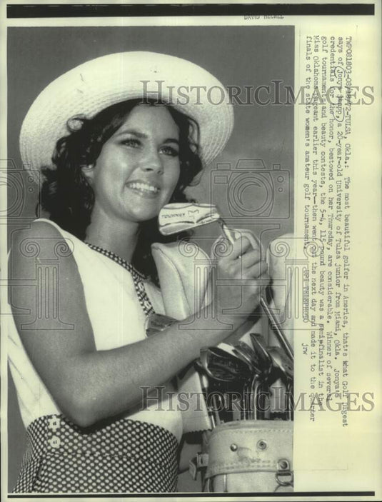 1972, Jonya Stapp, Miss Oklahoma semi-finalist & accomplished golfer - Historic Images