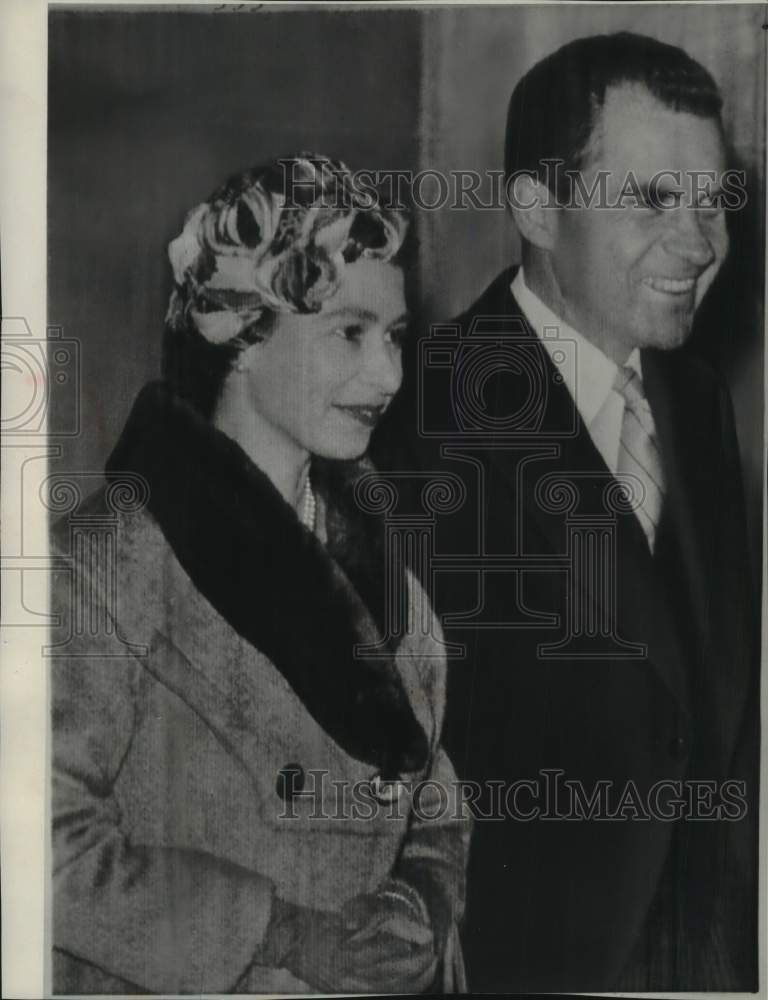 1958, Vice-President Richard Nixon and Queen Elizabeth II, London - Historic Images