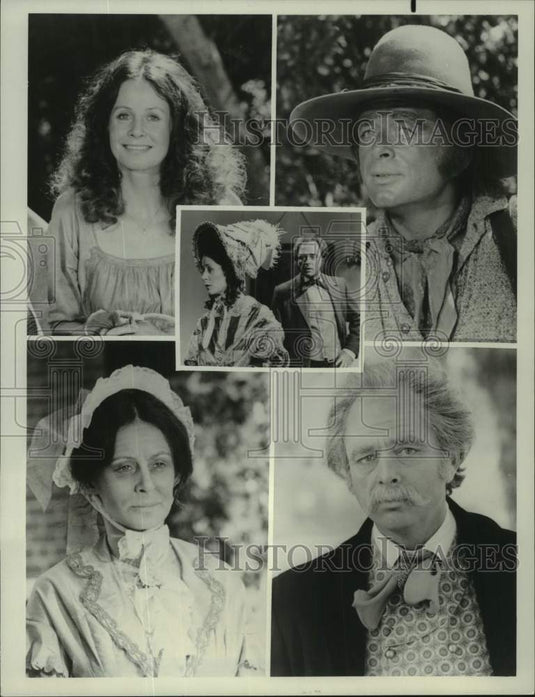 1976 Press Photo Sarah Miles & Harris Yulin in "James Michener's Dynasty" - Historic Images