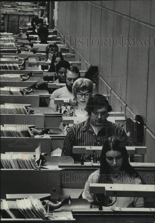 1973, Letter Sorters Working at Milwaukee's Main Post Office - Historic Images