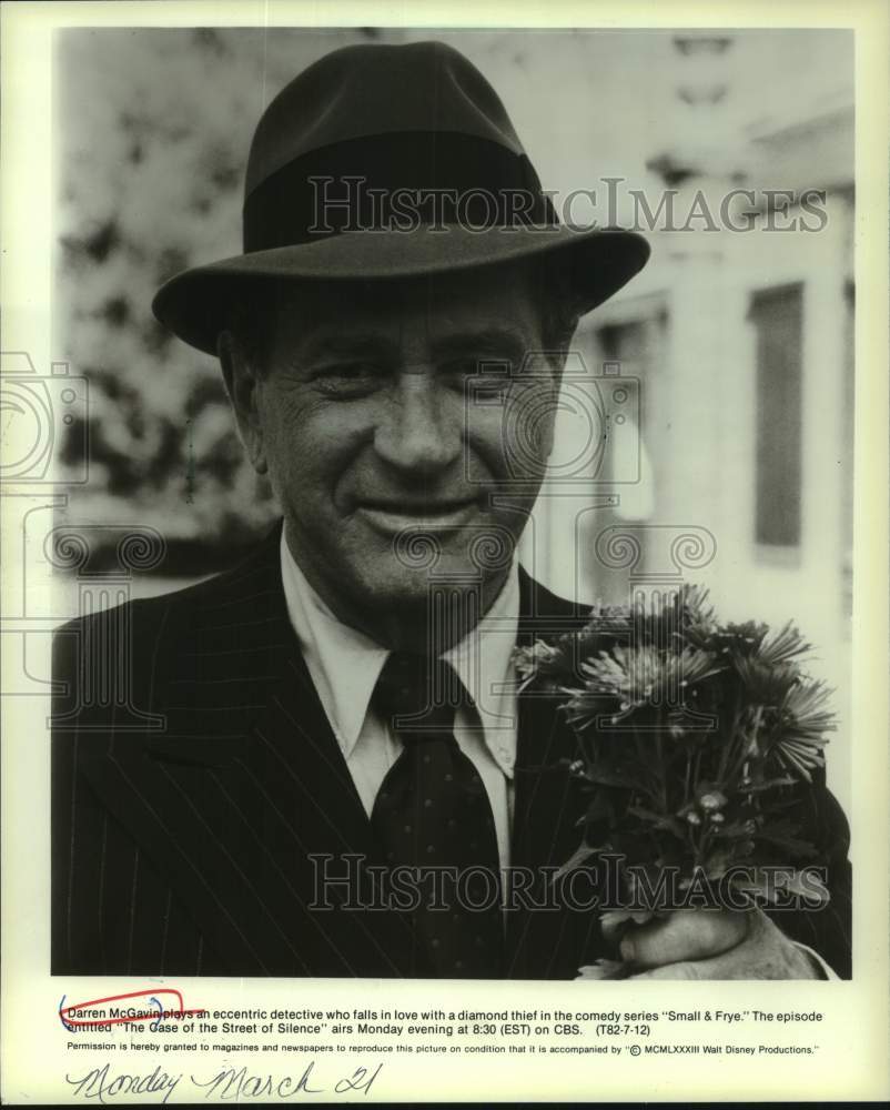 1983 Press Photo Darren McGavin plays an eccentric detective in "Small & Frye". - Historic Images