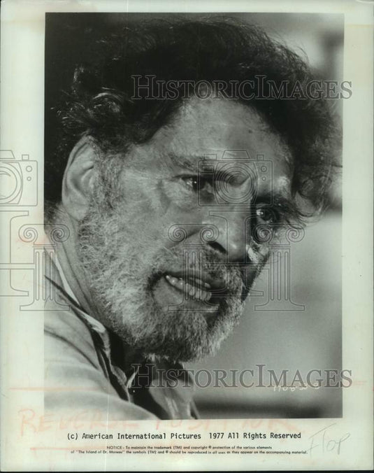 1977 Press Photo Burt Lancaster stars in H.G. Wells "The Island of Dr. Moreau." - Historic Images