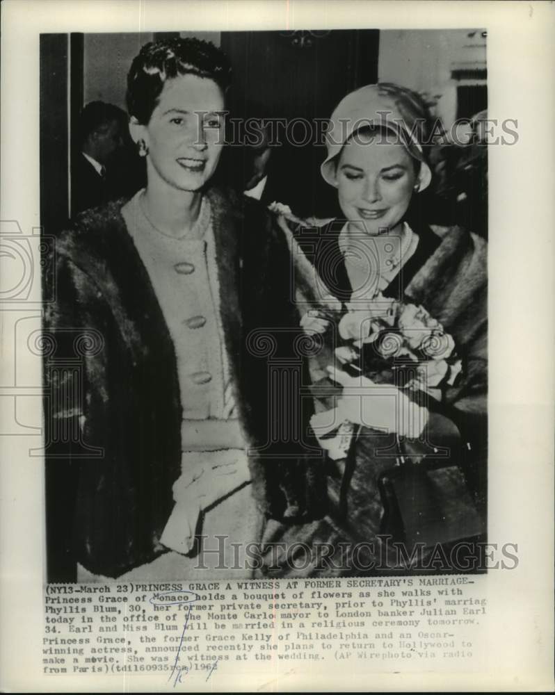 1962 Princess Grace of Monaco &amp; Phyllis Blum, Monte Carlo - Historic Images