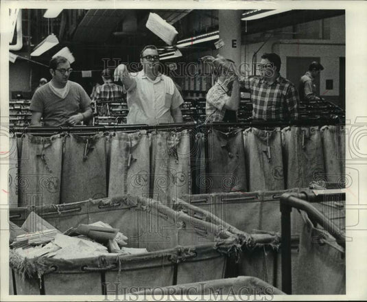 1969, Post office employees sort third class mail in Milwaukee - Historic Images
