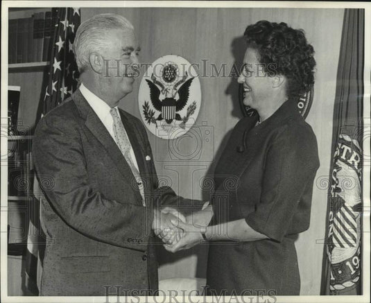 1964, Dorothy Starbuck, John Gleason Jr., Veterans Administration - Historic Images