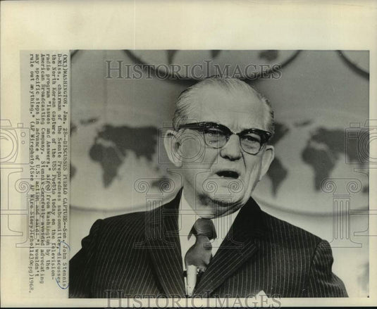 1968 Press Photo Senator John Stennis on "Issues and Answers" show, Washington - Historic Images