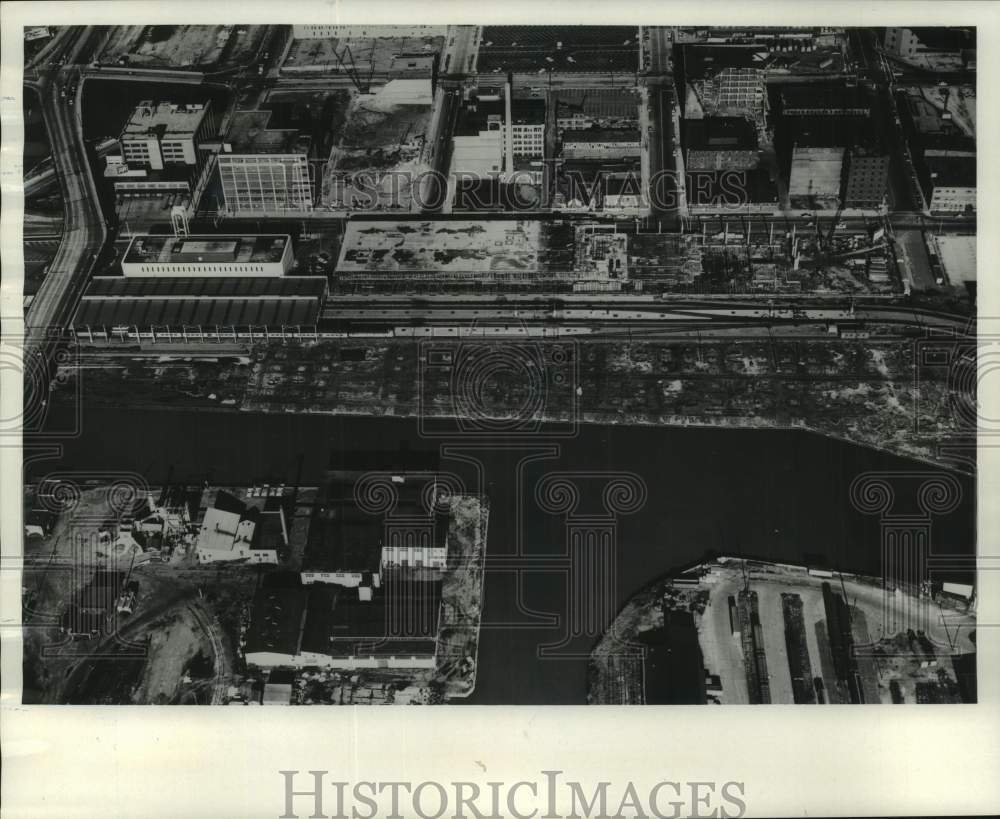 1966, Aerial view of Milwaukee Post Office construction - mjc32589 - Historic Images